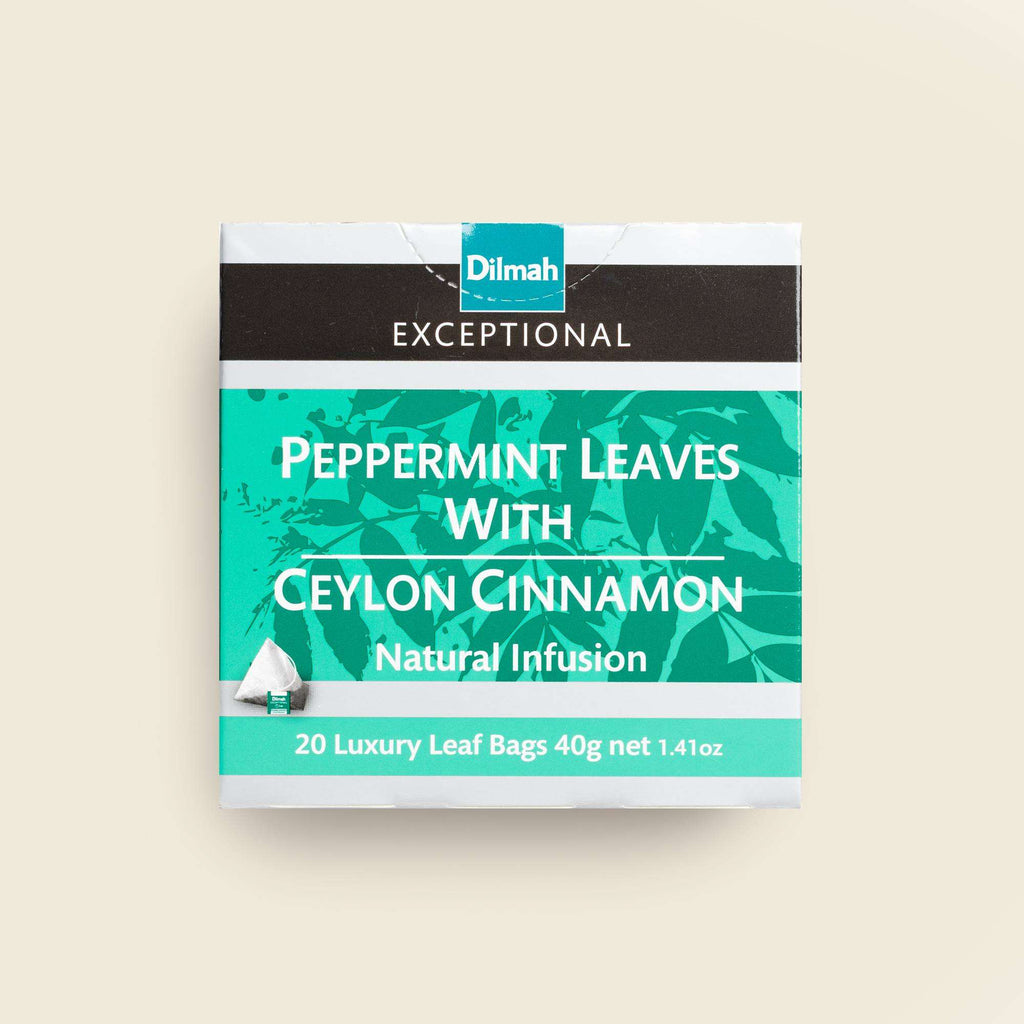 Exceptional Peppermint Leaves with Ceylon Cinnamon Natural Infusion-20 Luxury Leaf Tea Bags