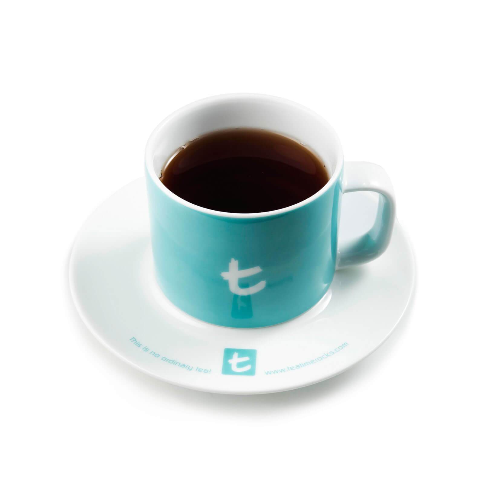t-Series Sky Blue Porcelain Mug & Saucer – 250ml Tea Cup