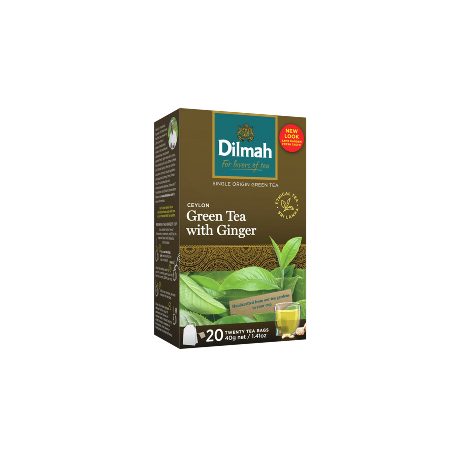 Pure Ceylon Green Tea with Ginger – 20 String & Tag Tea Bags
