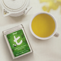 t-Series Moroccan Mint Green Tea Tin Caddy-20 Luxury leaf Tea Bags