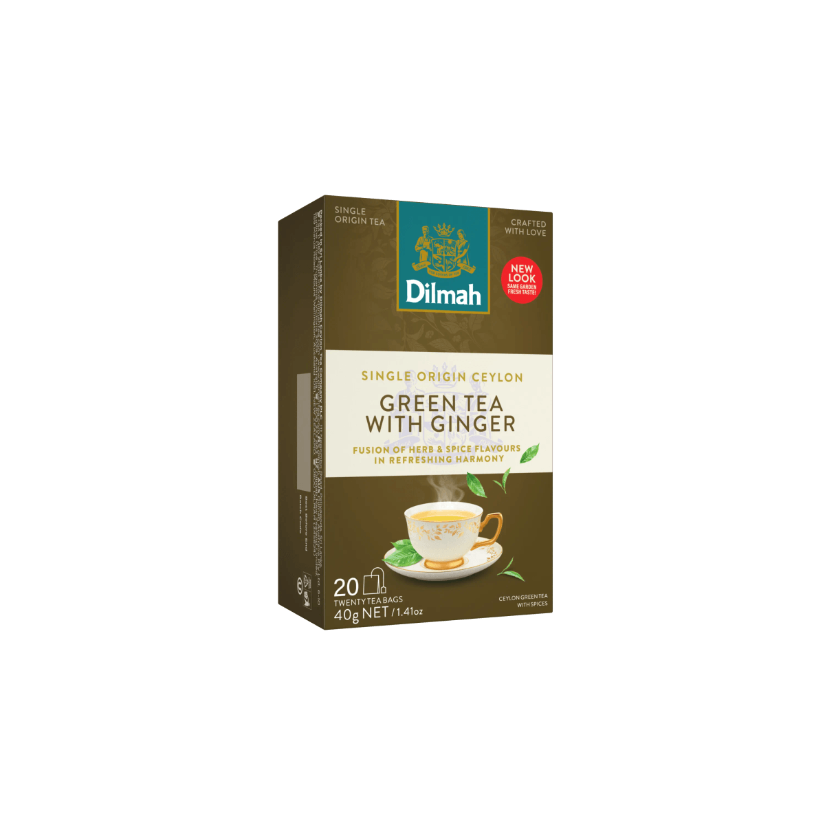 Ceylon Green Tea with Ginger-20 Tea Bags with Tag
