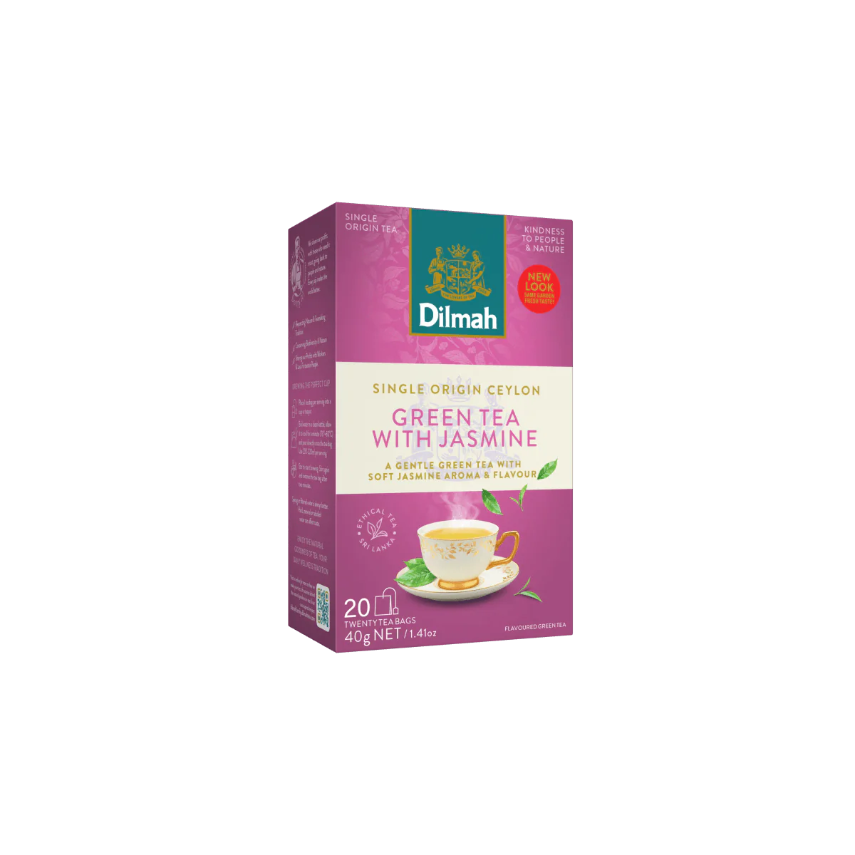 Green Tea with Natural Jasmine Petals-20 Individually Wrapped Tea Bags