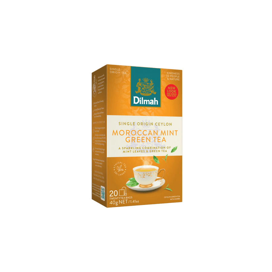 Pure Ceylon Green Tea with Moroccan Mint – 20 String & Tag Tea Bags