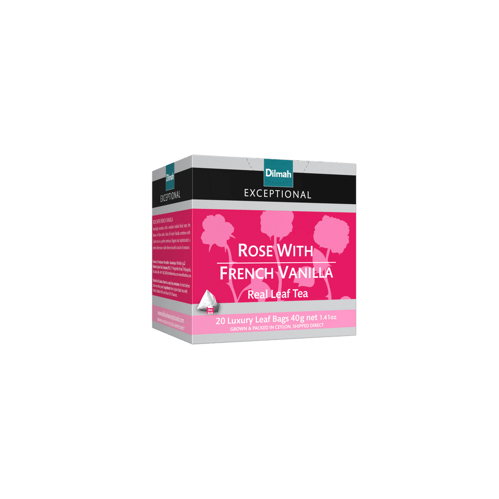 Exceptional Rose with French Vanilla Ceylon Black Tea-20 Luxury Leaf Tea Bags