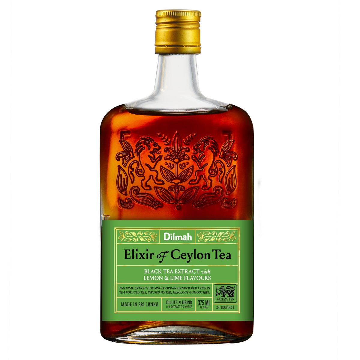 Dilmah Elixir Ceylon Black Tea with Lemon & Lime – 375ml Ready to Drink Bottle