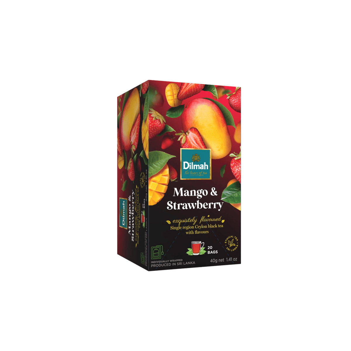 EFT Mango & Strawberry Ceylon Black Tea-20 Individually Wrapped Tea Bags