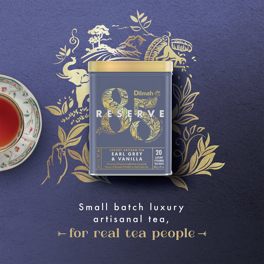 Dilmah 85 Reserve Earl Grey & Vanilla Ceylon Black Tea – 20 Luxury Leaf Bags