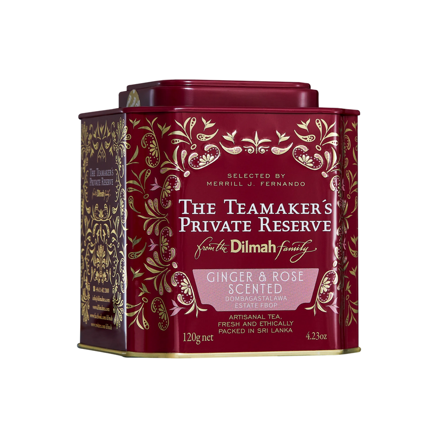 TPR Ginger & Rose Scented Dombagastalawa Estate Ceylon Black Tea Caddy-120g Loose Leaf
