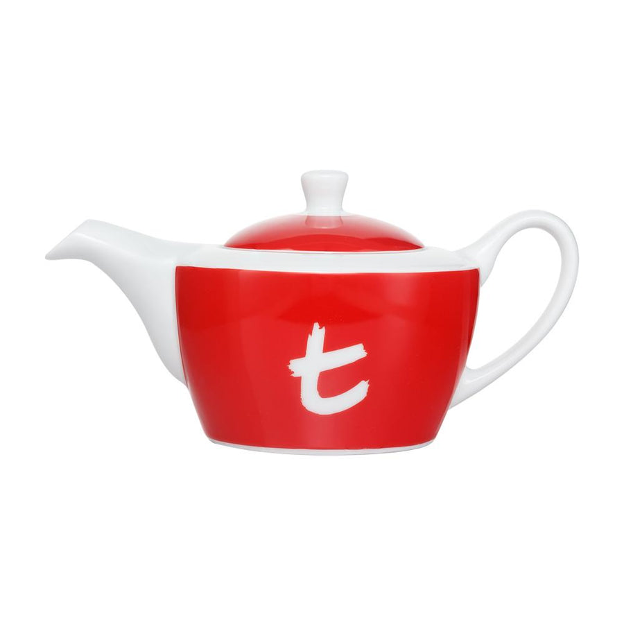 t-Series Cherry Red Porcelain Teapot – 400ml Loose Leaf Teapot