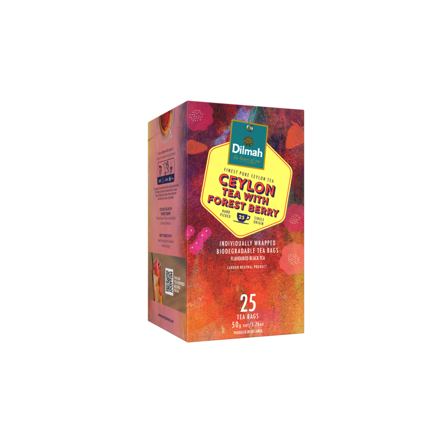 YUM Ceylon Tea with Forest Berry Black Tea Pack - Individually Wrapped Tea Bags