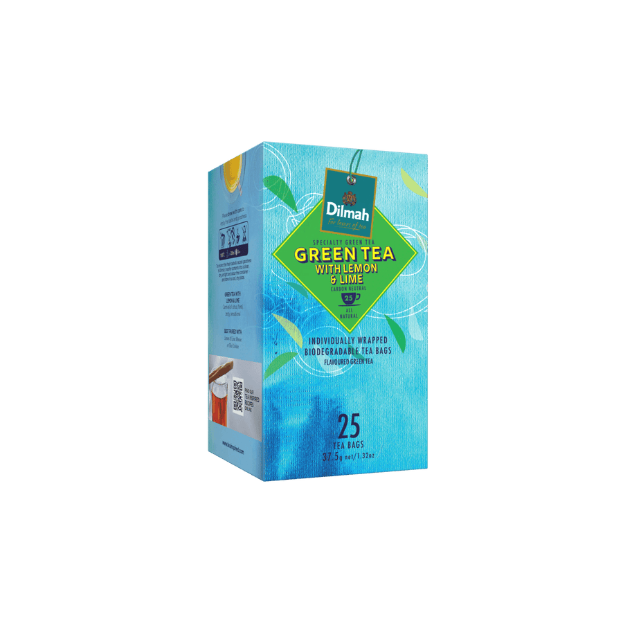 YUM Green Tea with Lemon & Lime Pack - Individually Wrapped Tea Bags