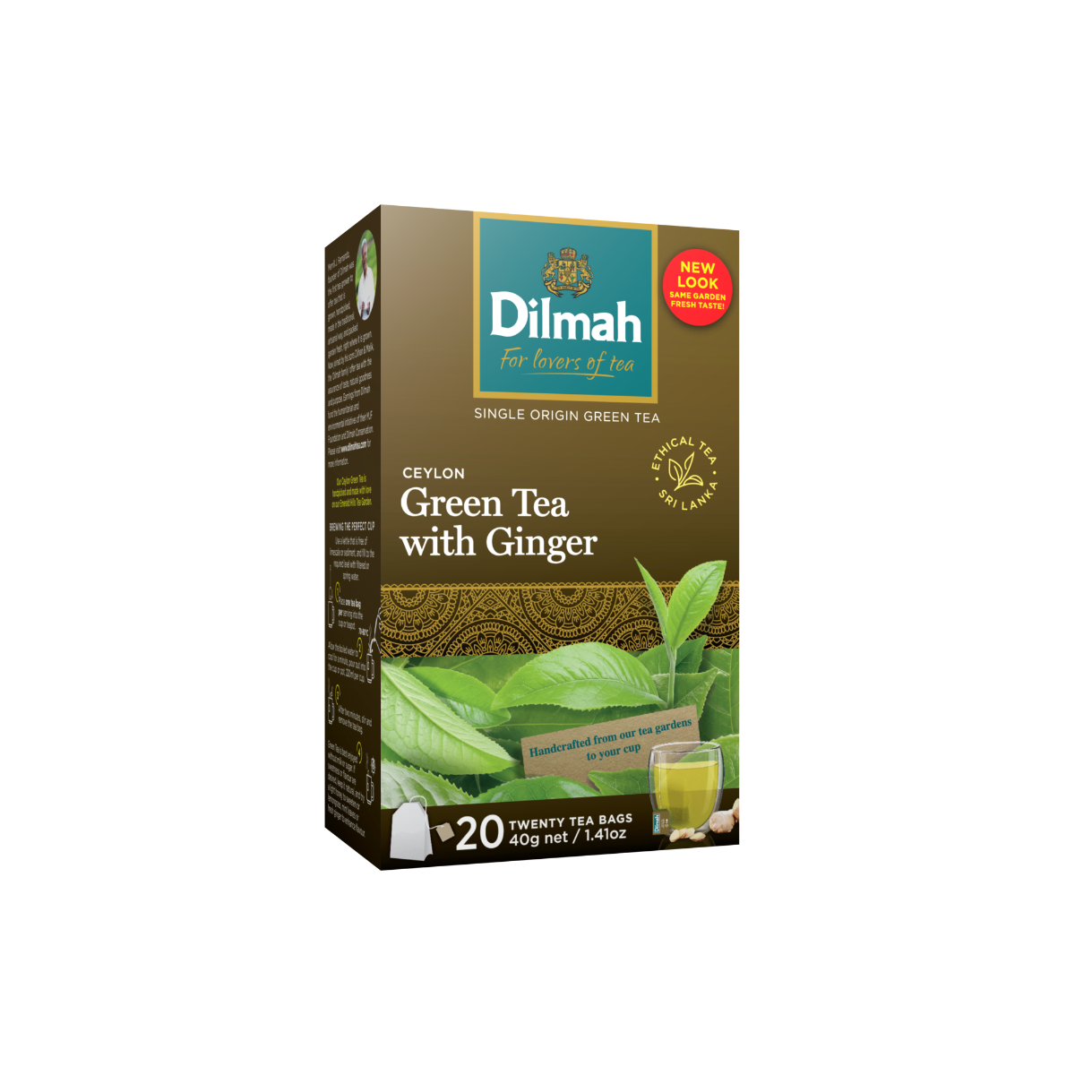 Ceylon Green Tea with Ginger-20 Tea Bags with Tag