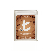 t-Series Natural Ceylon Ginger Black Tea Tin Caddy-20 Luxury Leaf Tea Bags