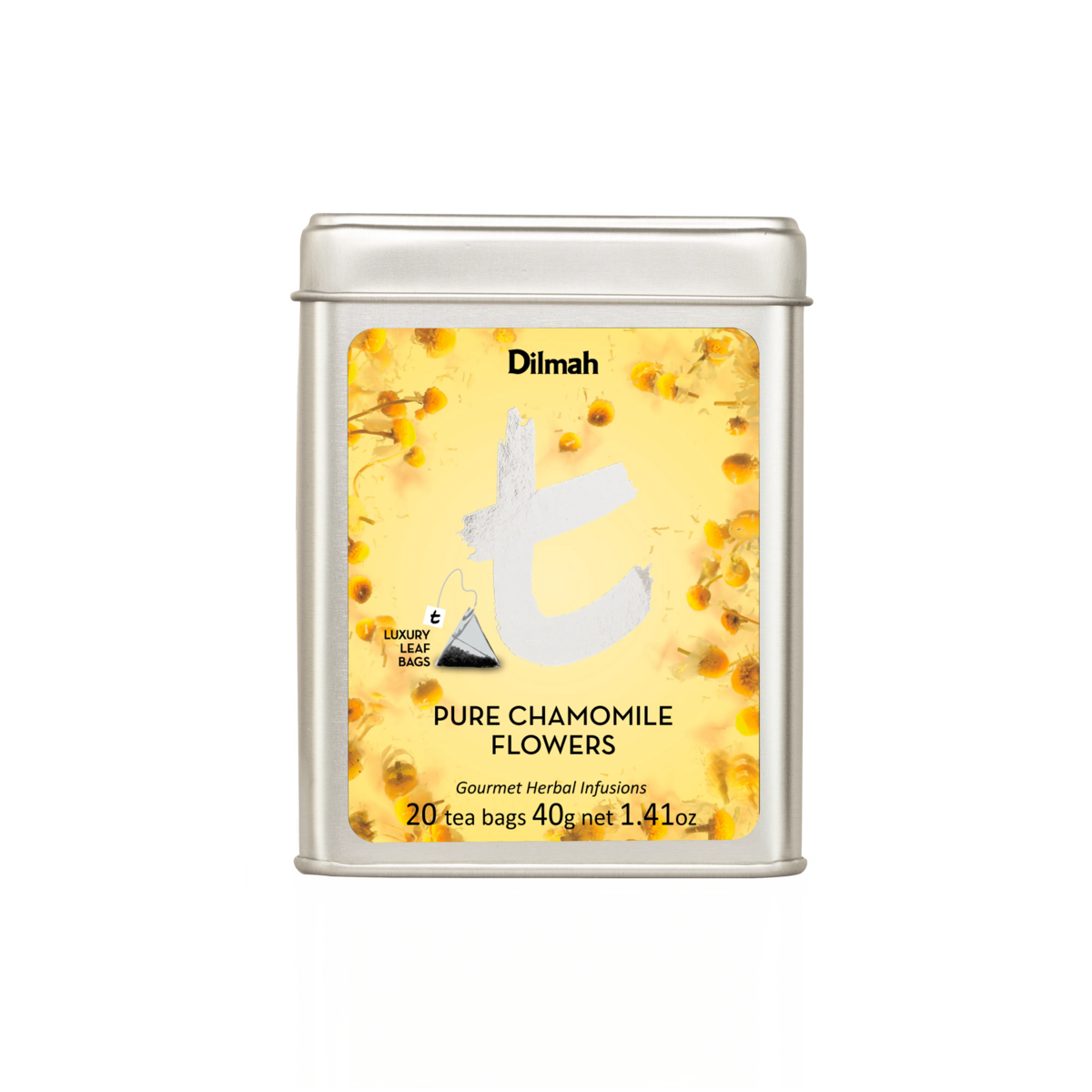 t-Series Pure Chamomile Flowers Infusion Tin Caddy-20 Luxury Leaf Tea Bags