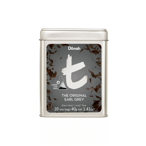 t-Series The Original Earl Grey Ceylon Black Tea Tin Caddy-20 Luxury Leaf Tea Bags