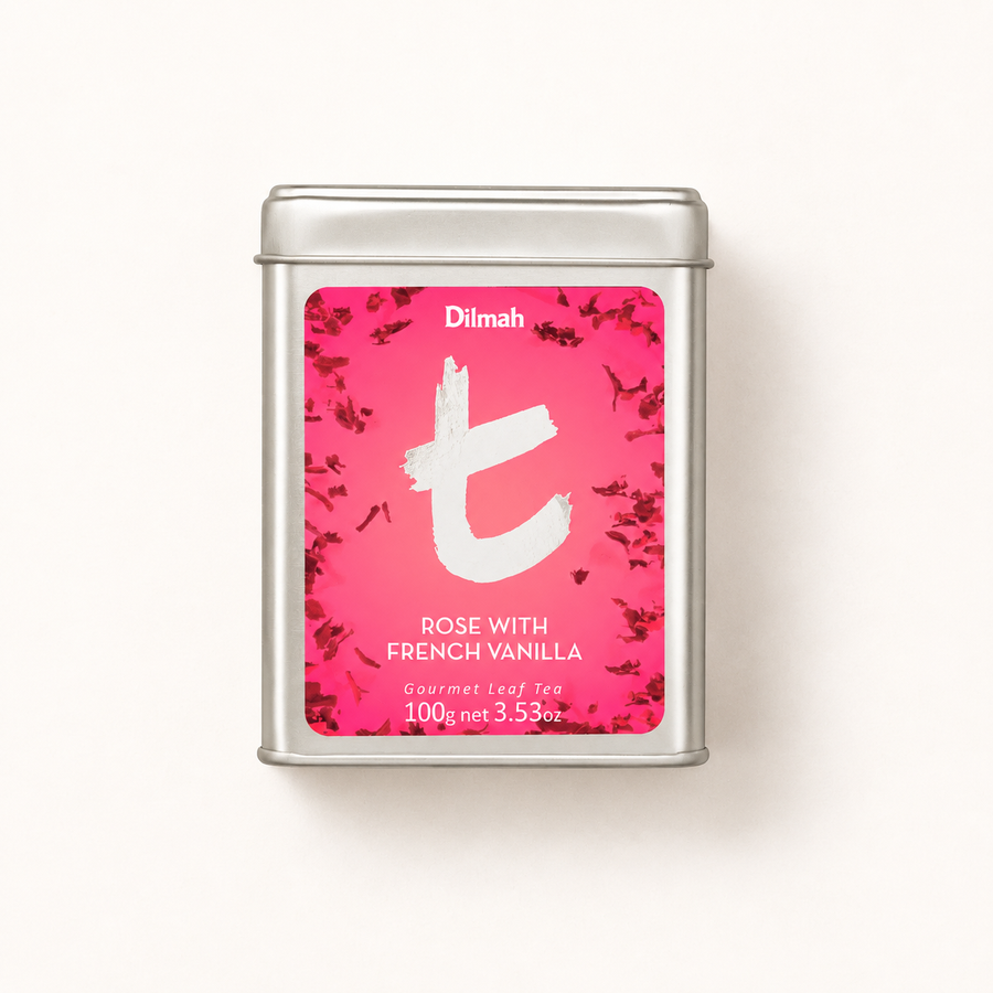 t-Series Rose with French Vanilla Ceylon Black Tea Tin Caddy-100g Loose Leaf