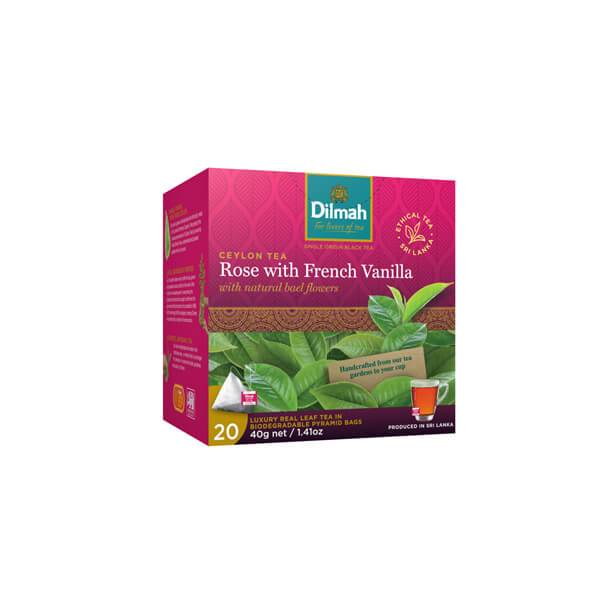 Inspiration Rose with French Vanilla Ceylon Black Tea – 20 Luxury Leaf Bags